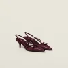 Crimson Patent Leather Slingbacks With Buckles | Miu Miu