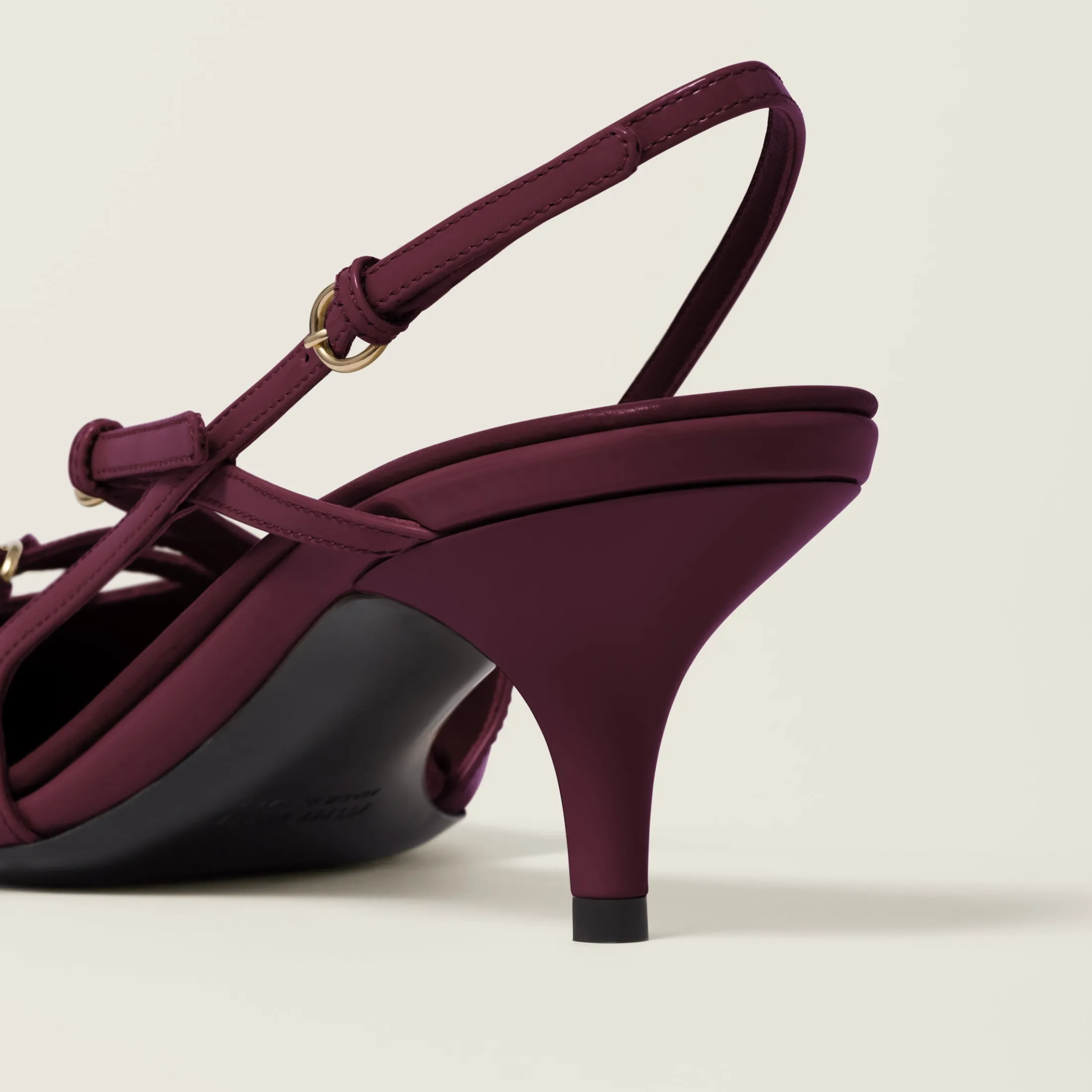 Crimson Patent Leather Slingbacks With Buckles | Miu Miu