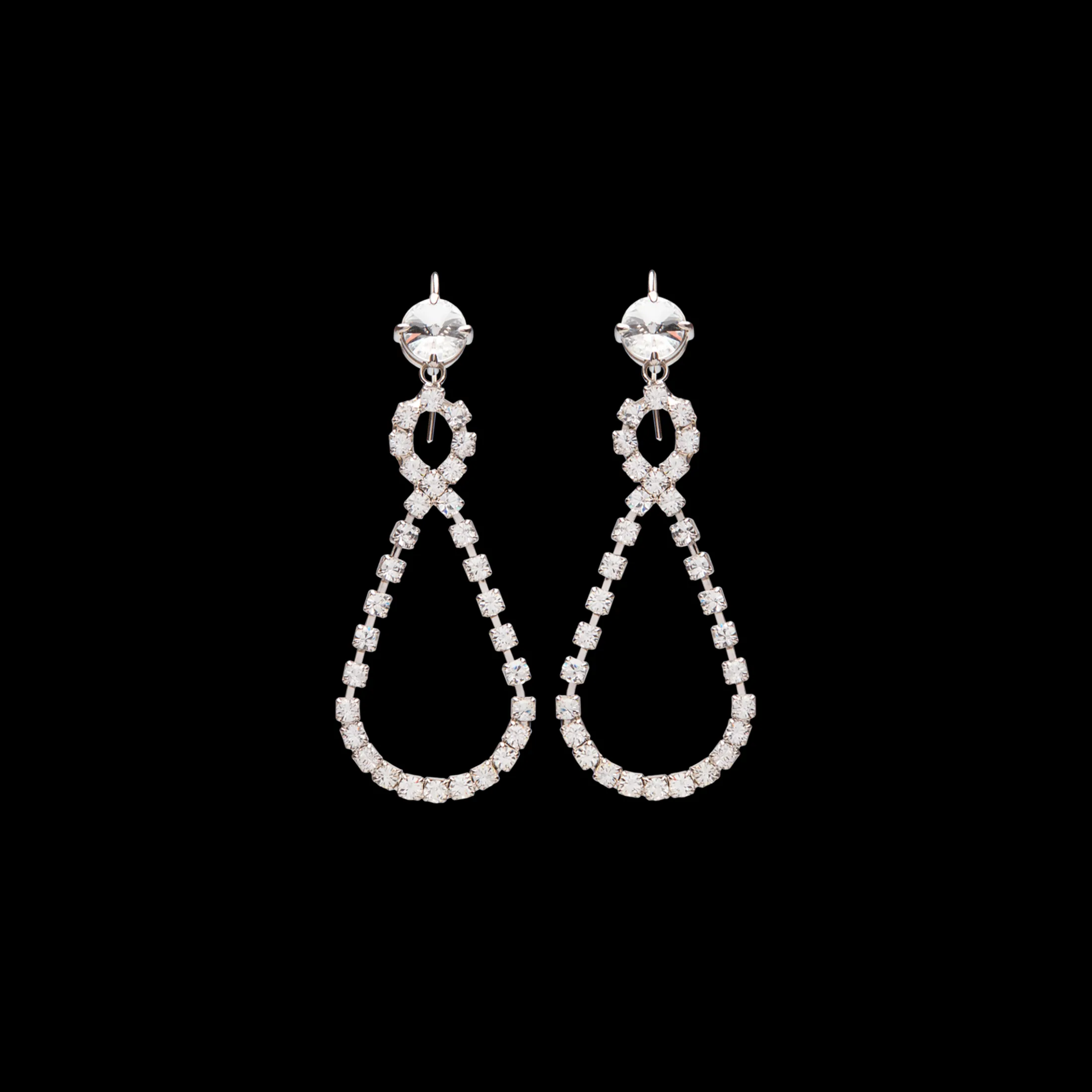 Crystal Pendant Earrings With Crystals | Miu Miu