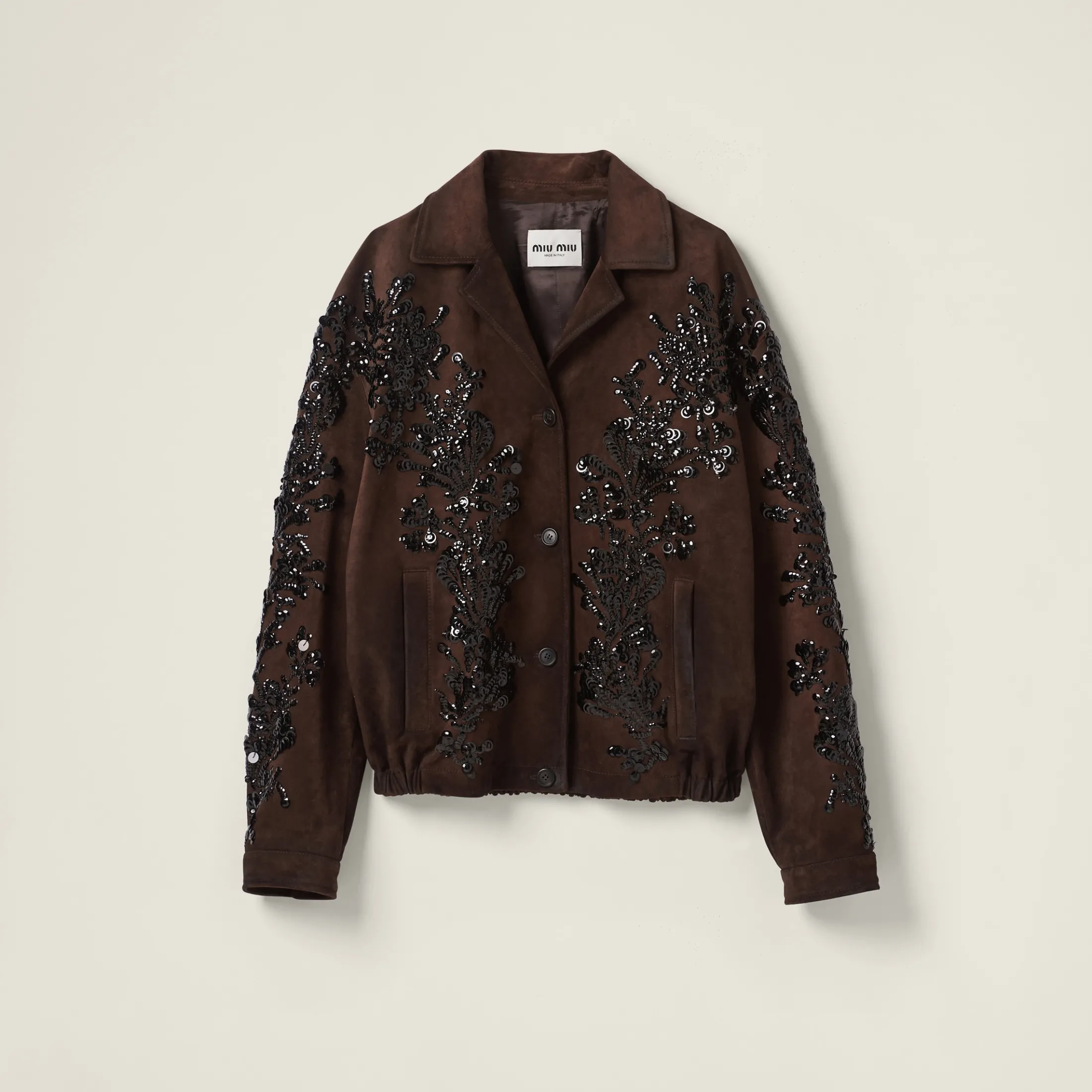 Dark Brown Nappa Suede Jacket | Miu Miu