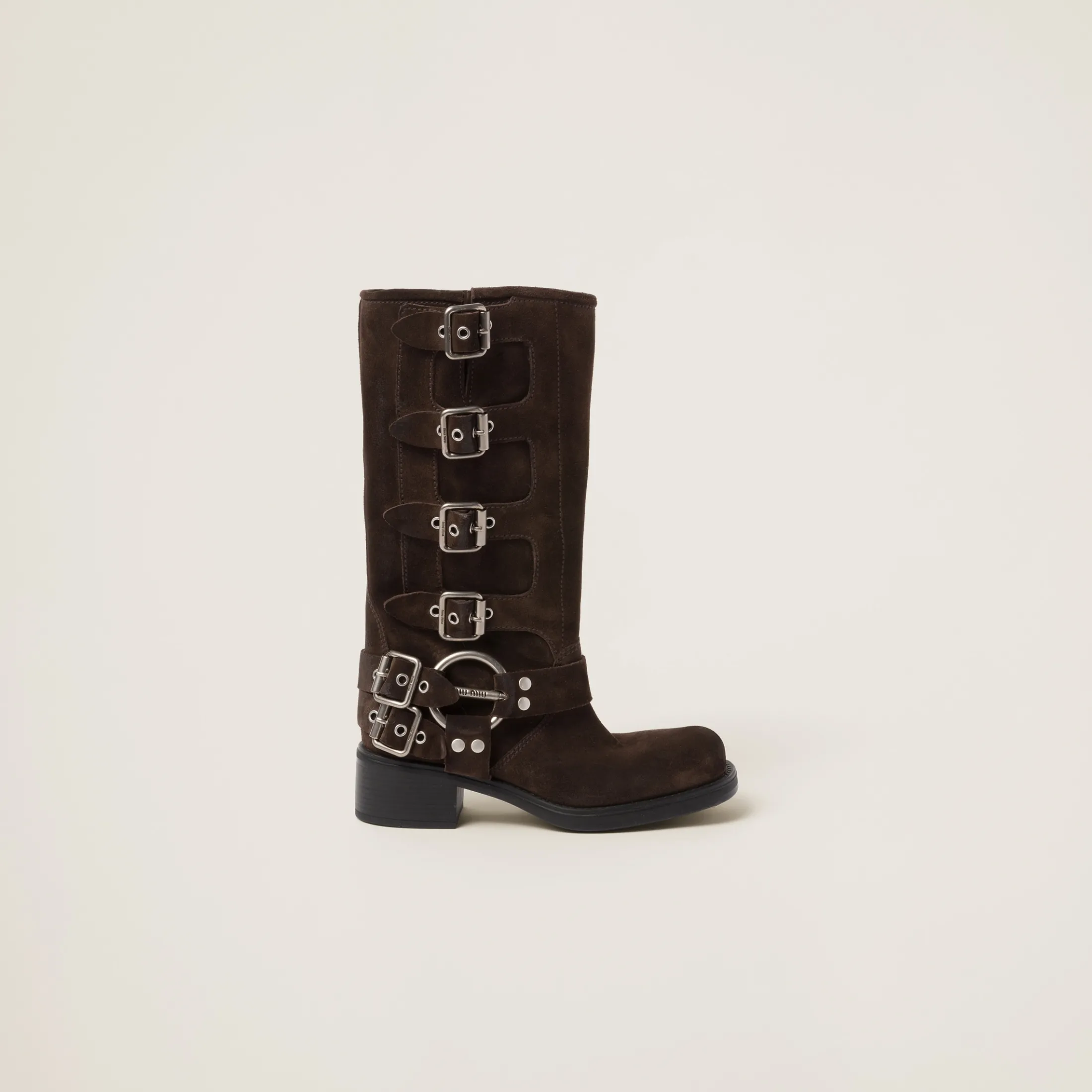 Dark Brown Suede Boots | Miu Miu