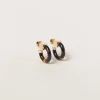 Dark Tortoiseshell Plexiglas And Metal Earrings | Miu Miu