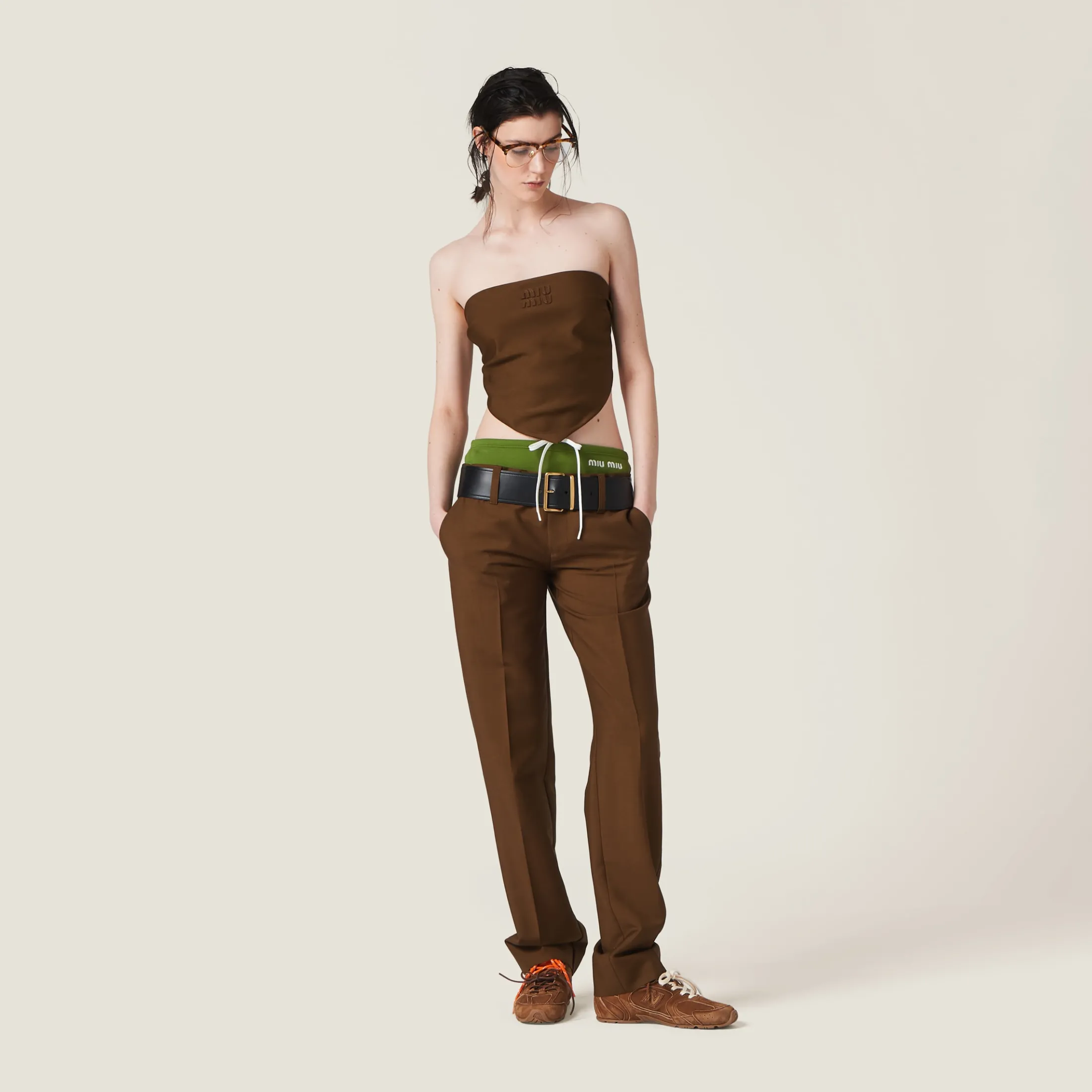 Date Brown Mohair Top | Miu Miu