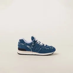 Denim New Balance 574 X Miu Miu Denim Sneakers | Miu Miu