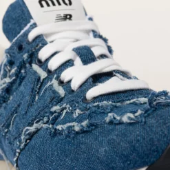 Denim New Balance 574 X Miu Miu Denim Sneakers | Miu Miu