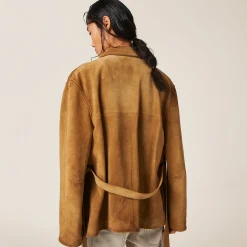 Dove Gray Leather Jacket | Miu Miu