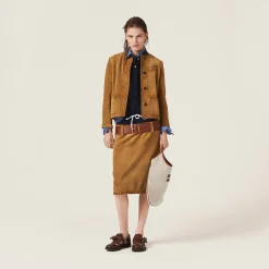 Dove Gray Suede Jacket | Miu Miu