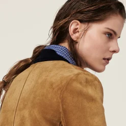 Dove Gray Suede Jacket | Miu Miu