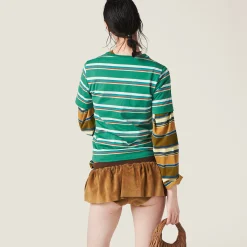 Dove Gray Suede Nappa Leather Skirt | Miu Miu