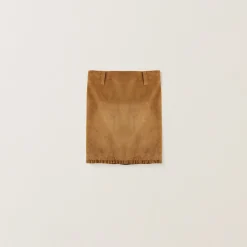Dove Gray Suede Skirt | Miu Miu