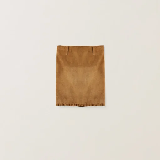 Dove Gray Suede Skirt | Miu Miu