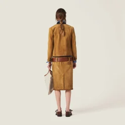 Dove Gray Suede Skirt | Miu Miu