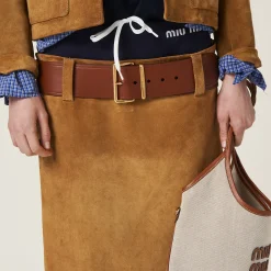 Dove Gray Suede Skirt | Miu Miu