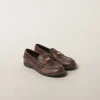 Ebony Vintage-effect Leather Penny Loafers | Miu Miu