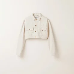 Ecru Ecru Denim Jacket | Miu Miu