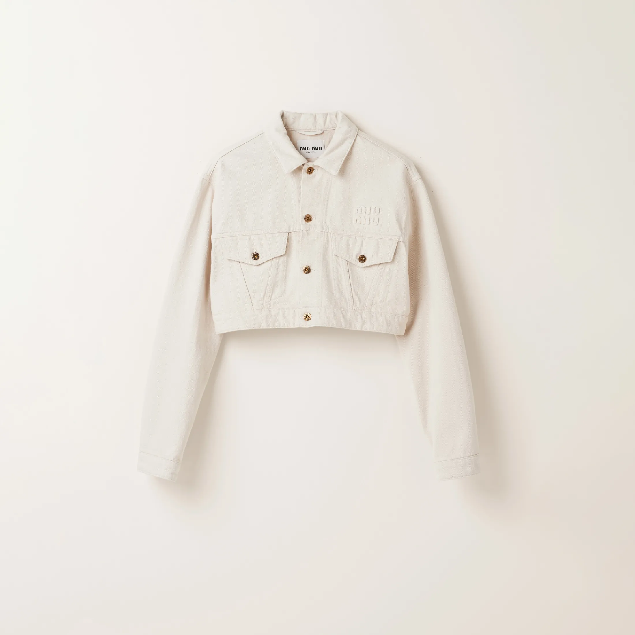 Ecru Ecru Denim Jacket | Miu Miu