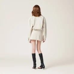 Ecru Ecru Denim Jacket | Miu Miu