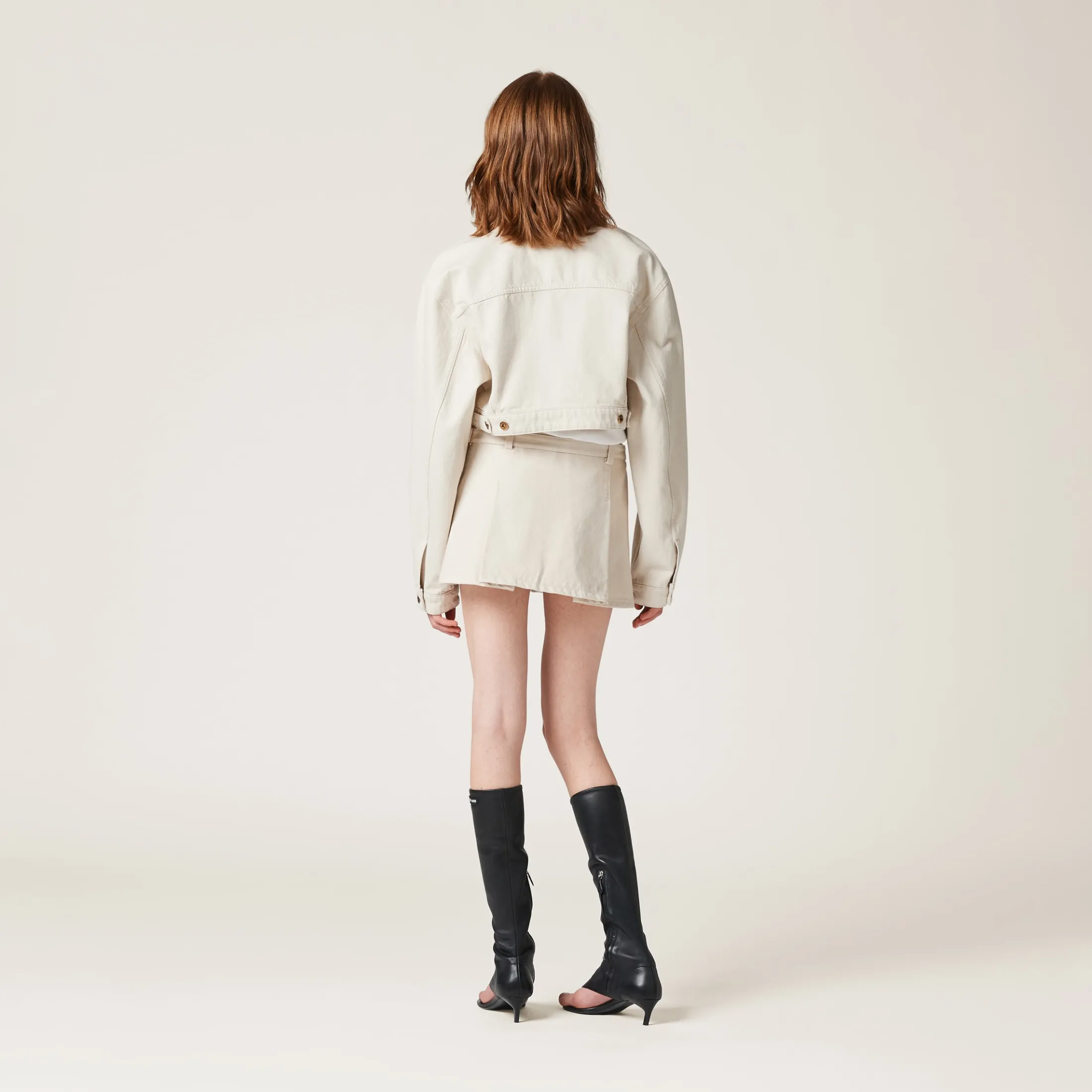 Ecru Ecru Denim Jacket | Miu Miu