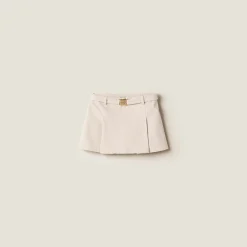 Ecru Ecru Denim Miniskirt | Miu Miu
