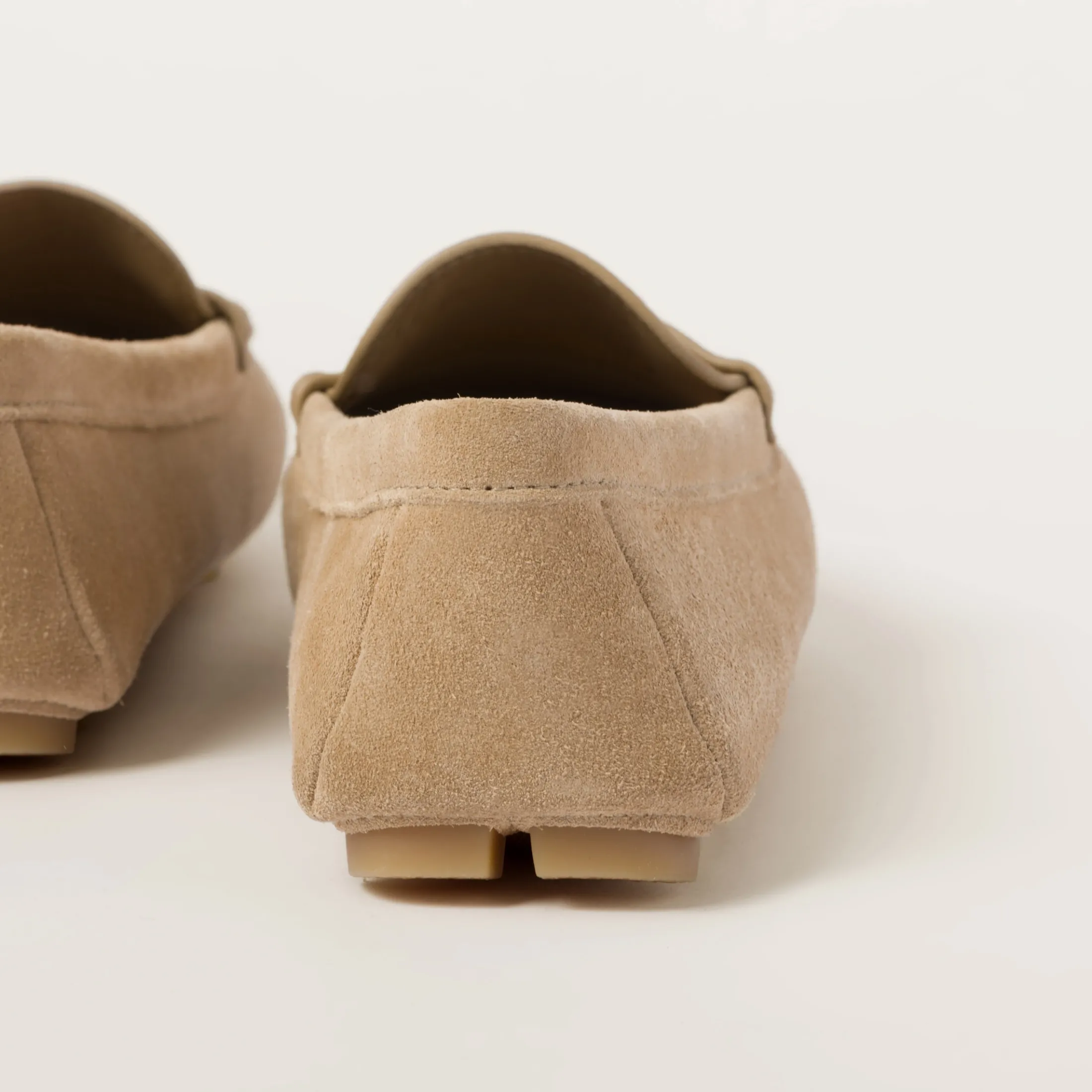 Ecru Suede Driving Shoes | Miu Miu
