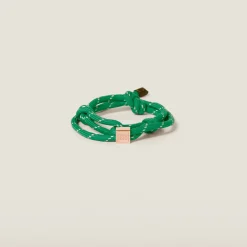 Emerald Green Cord And Nylon Bracelet | Miu Miu