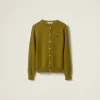 Fern Green Cashmere Knit Cardigan | Miu Miu