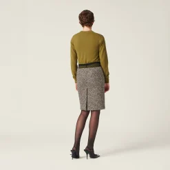 Fern Green Cashmere Knit Cardigan | Miu Miu