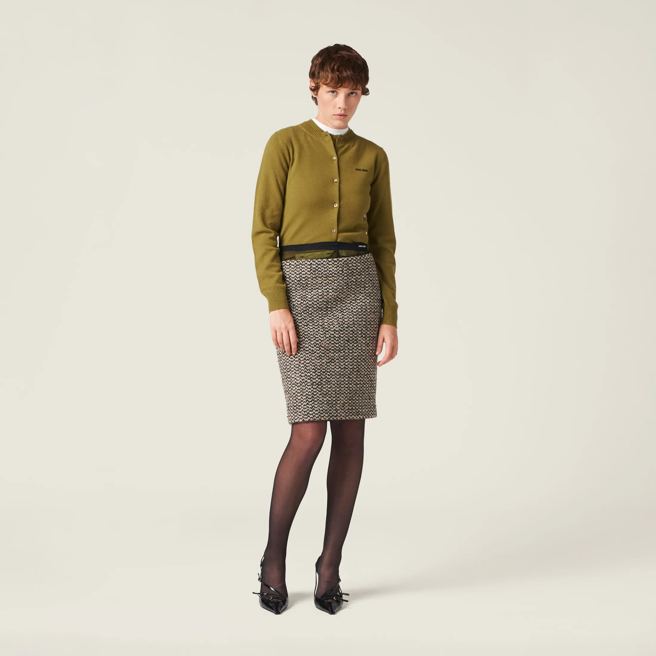 Fern Green Cashmere Sweater | Miu Miu