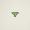 Fern Green Embroidered Silk And Wool Panties | Miu Miu