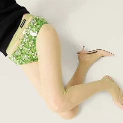 Fern Green Embroidered Silk And Wool Panties | Miu Miu