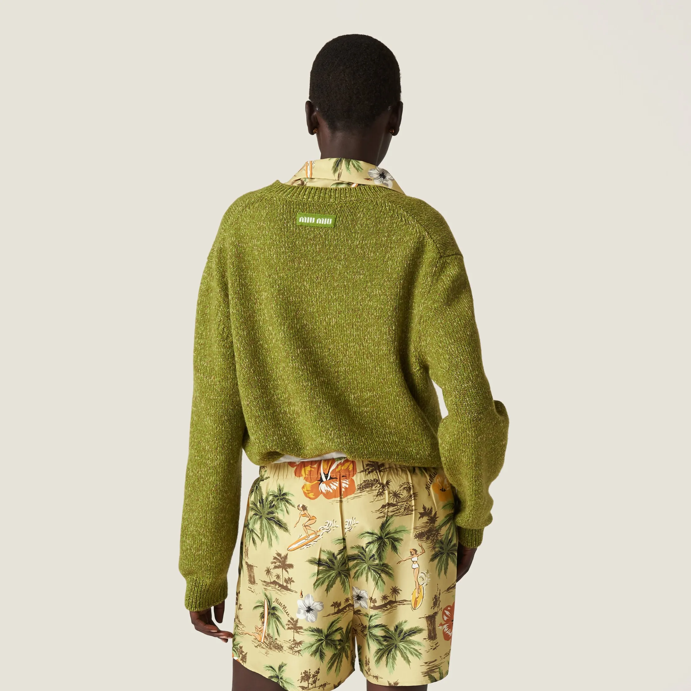 Fern Green Wool And Cashmere Sweater | Miu Miu
