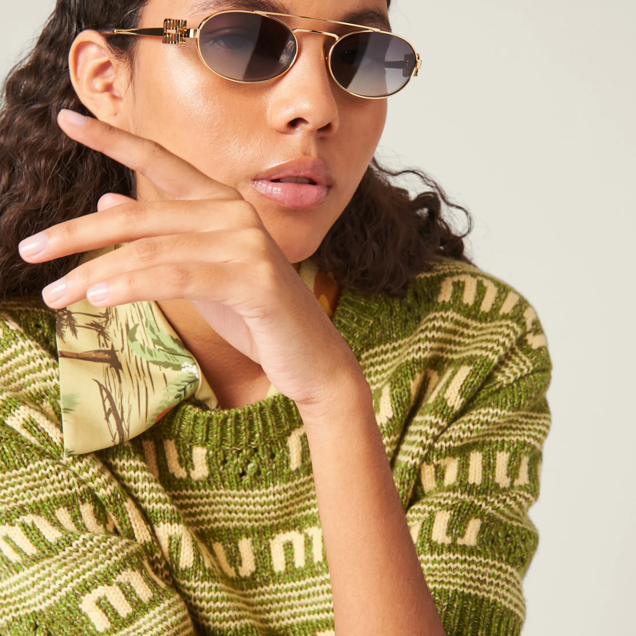 Fern Green Wool And Cashmere Sweater | Miu Miu