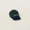 Fir/royal Drill Baseball Cap | Miu Miu
