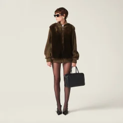 Forest Green Wool Knit Cardigan | Miu Miu