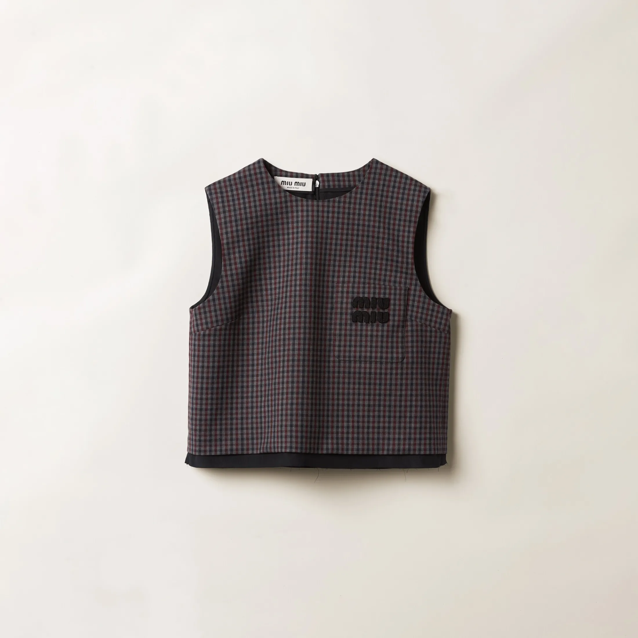 Garnet Gingham Check Top | Miu Miu