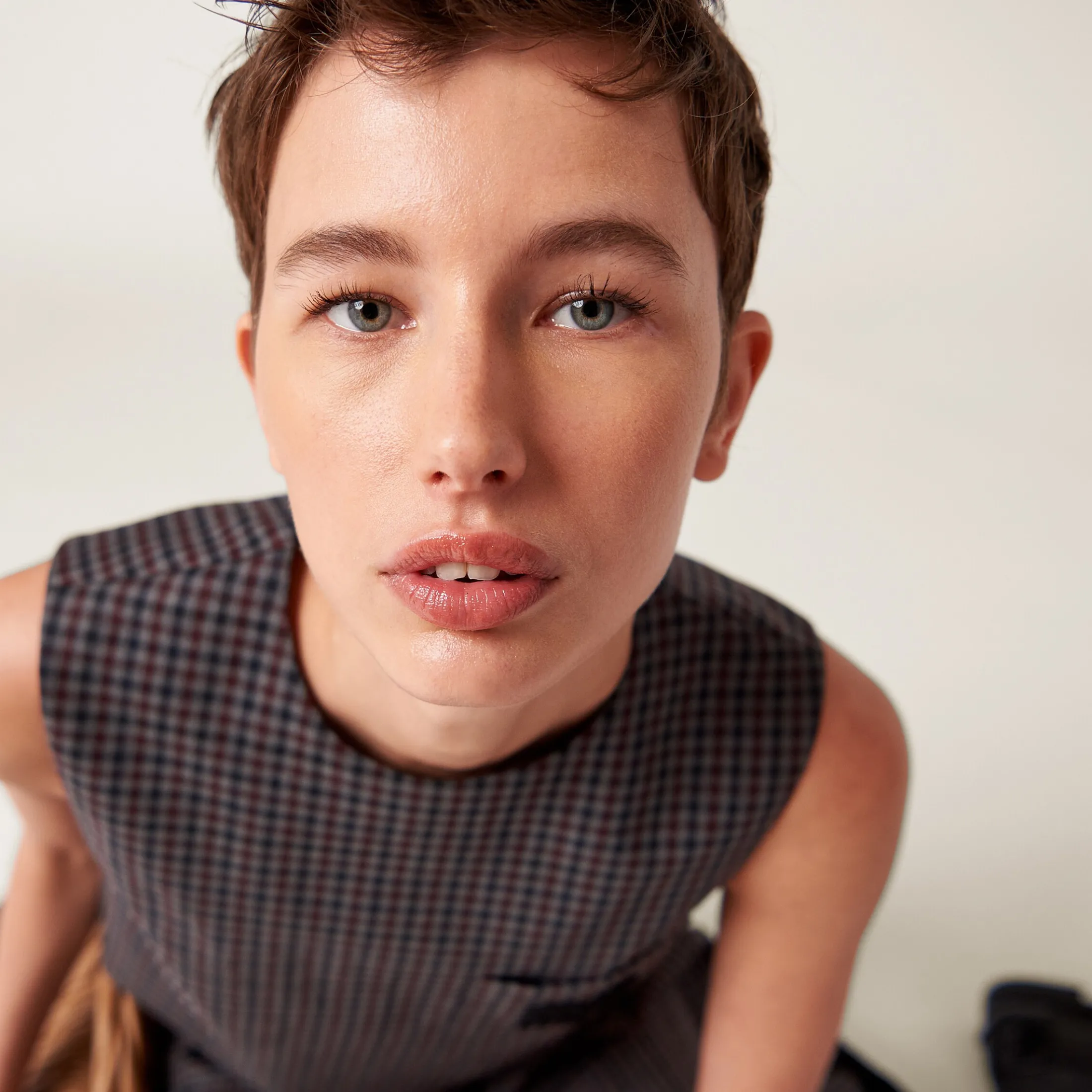 Garnet Gingham Check Top | Miu Miu