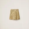 Gold Cloquet Lamé Jacquard Skirt | Miu Miu