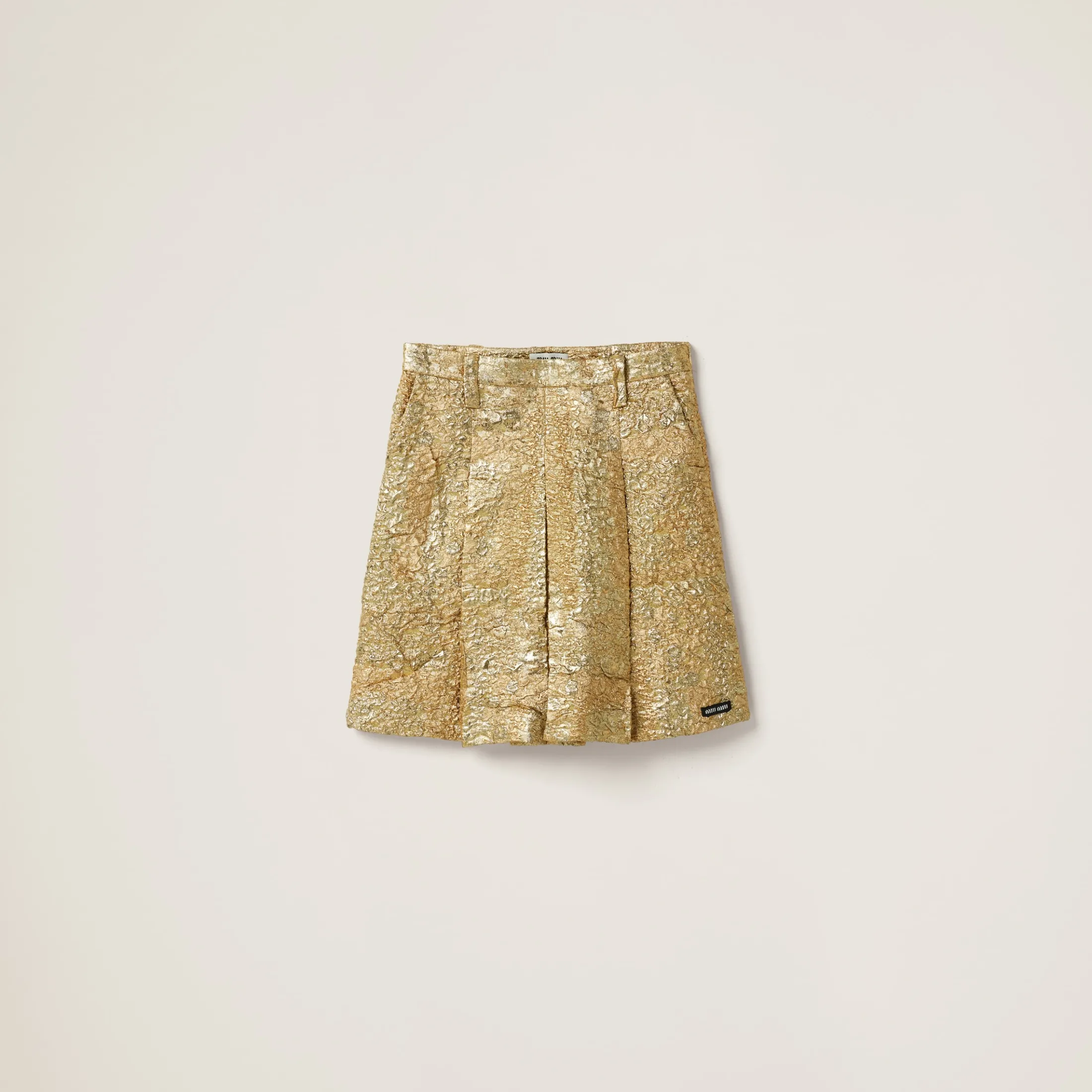 Gold Cloquet Lamé Jacquard Skirt | Miu Miu