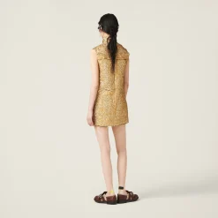 Gold Lamé Cloquet Mini-dress | Miu Miu