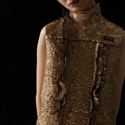 Gold Lamé Cloquet Mini-dress | Miu Miu