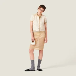 Gold Lamé Skirt | Miu Miu