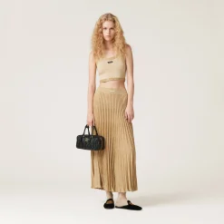 Gold Lamé Skirt | Miu Miu