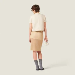Gold Lamé Skirt | Miu Miu