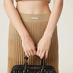 Gold Lamé Skirt | Miu Miu