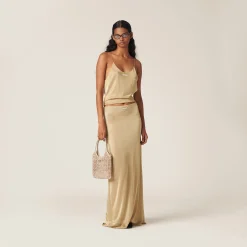 Gold Mesh Skirt | Miu Miu