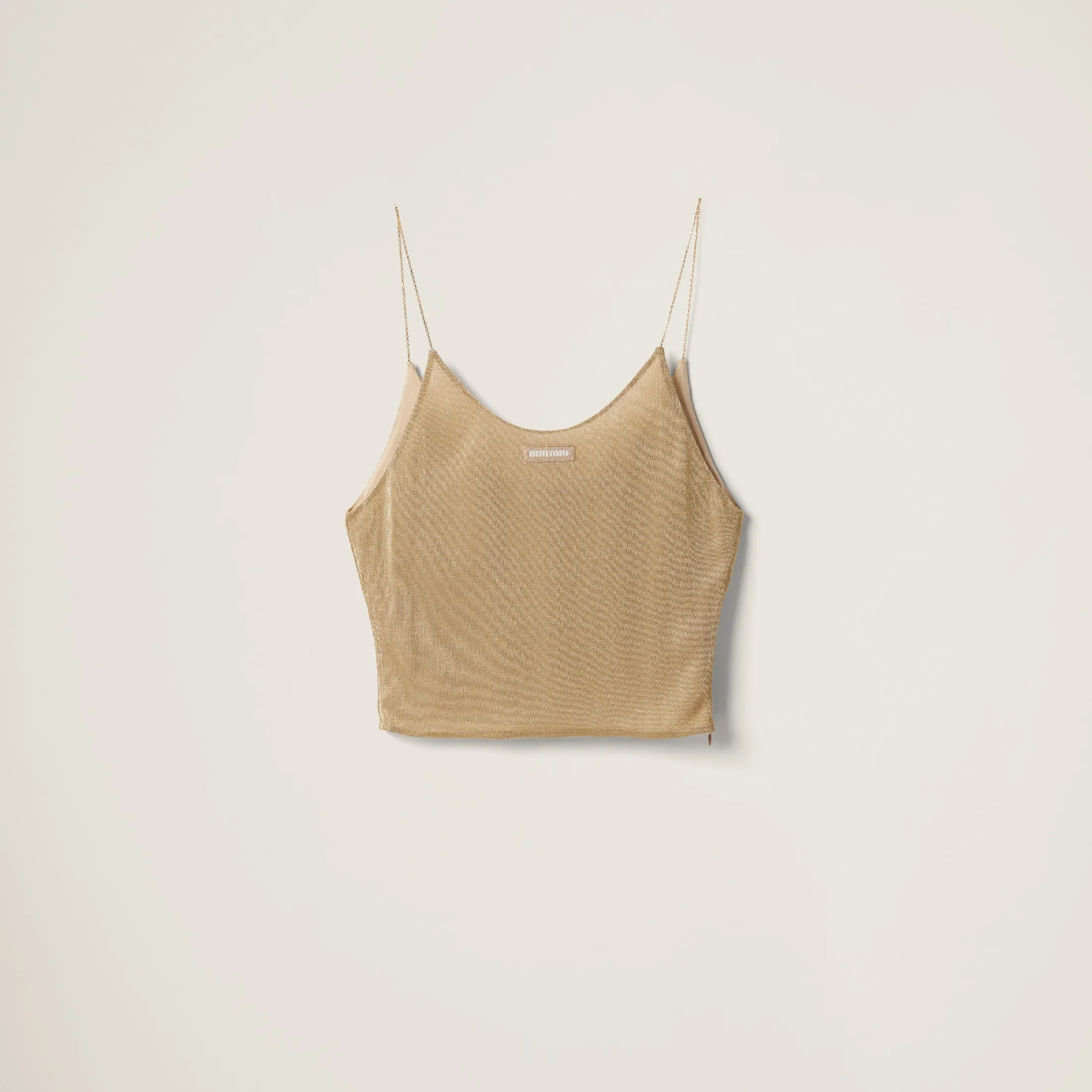 Gold Mesh Top | Miu Miu