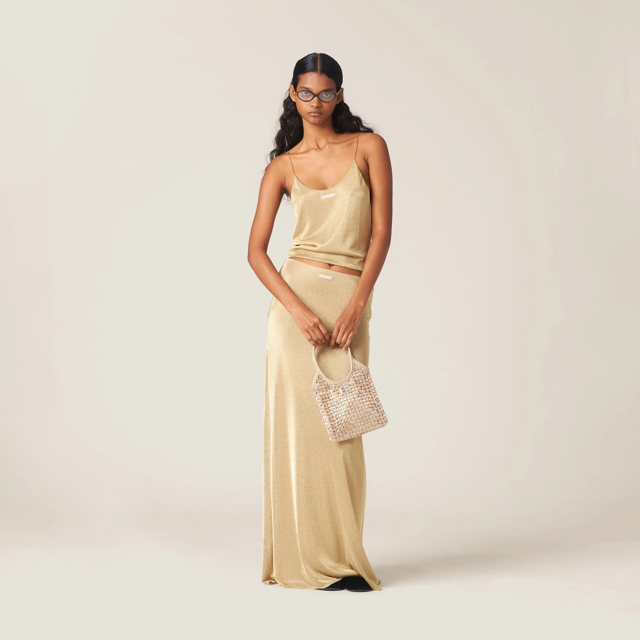 Gold Mesh Top | Miu Miu