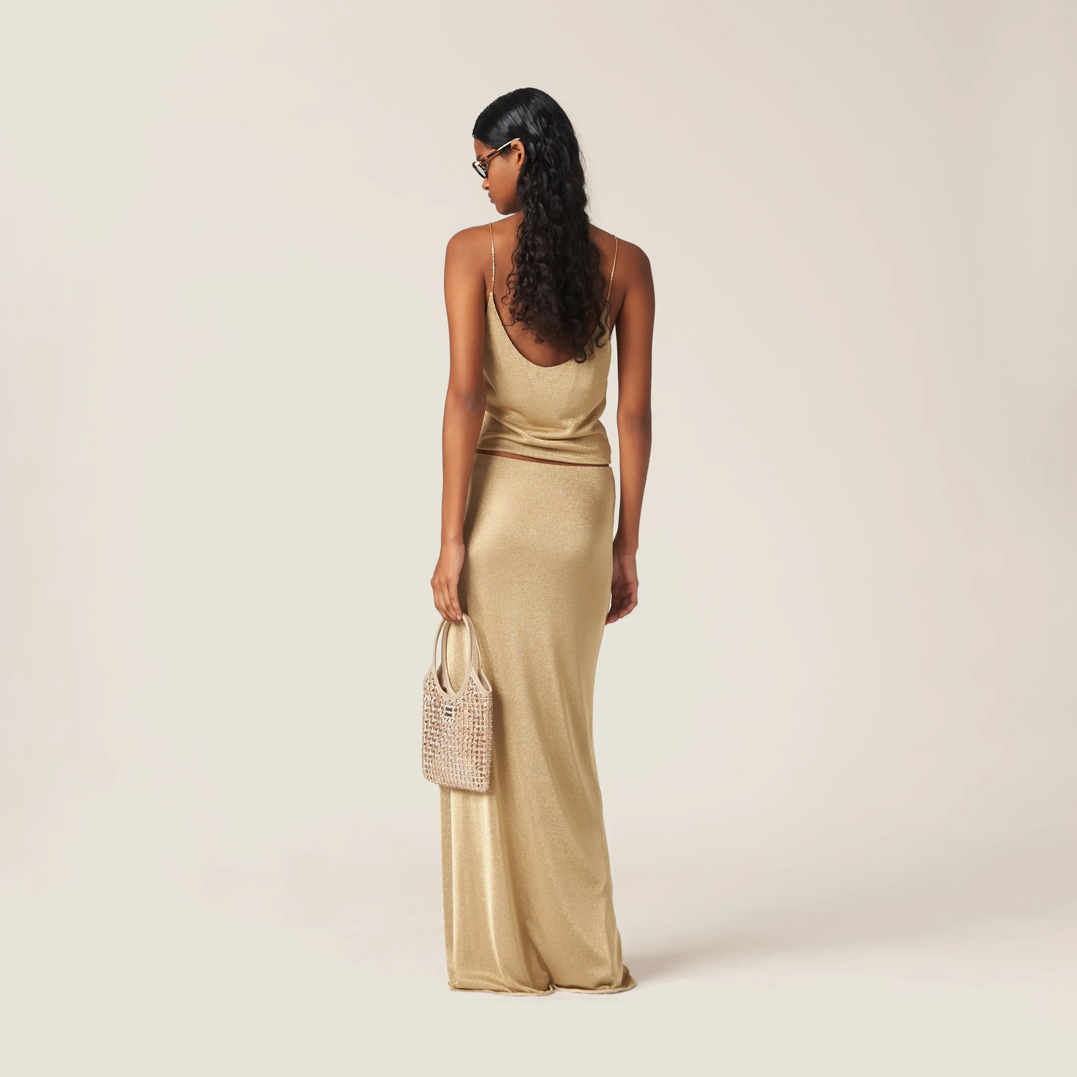 Gold Mesh Top | Miu Miu