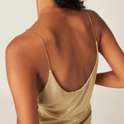 Gold Mesh Top | Miu Miu