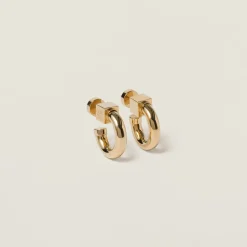Gold Metal Earrings | Miu Miu